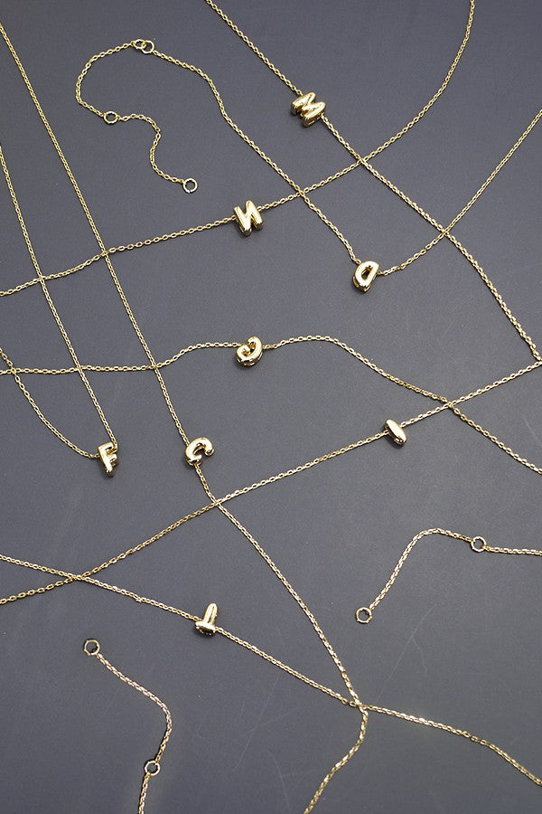 Mini Bubble Initial Necklaces
