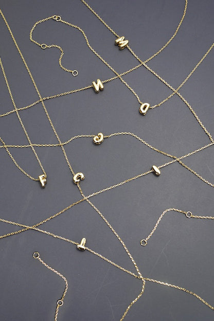 Mini Bubble Initial Necklaces