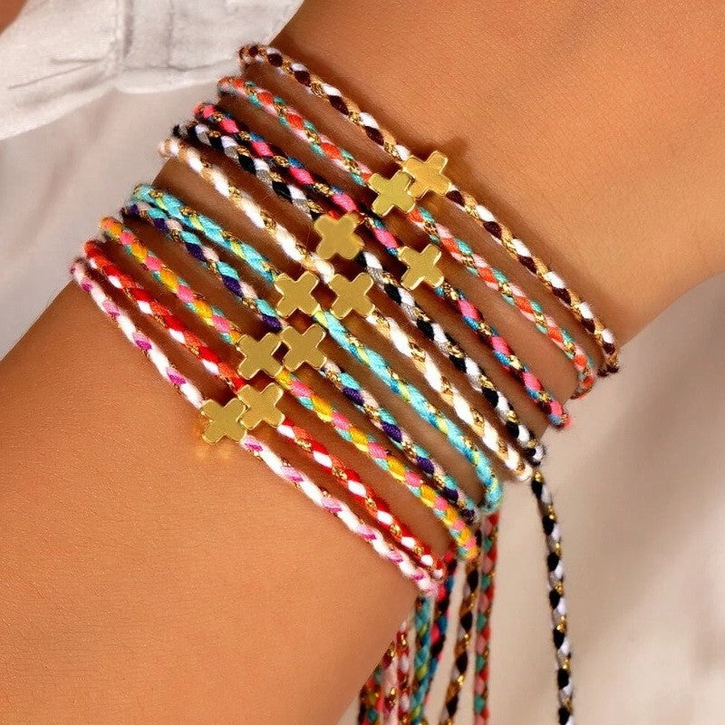 Corded Cross Bracelets