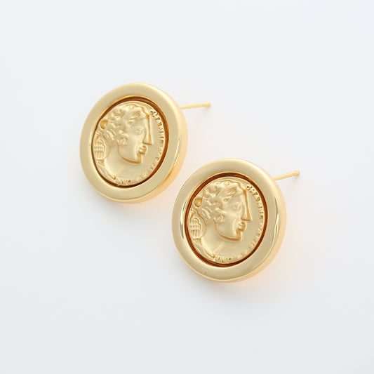 Coin Stamped Stud Earrings