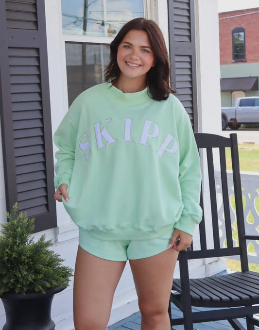 SKIPP Mock Neck Sweatshirt - Lime