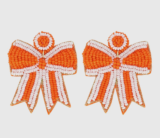 Cheer Bow Beaded Earrings
