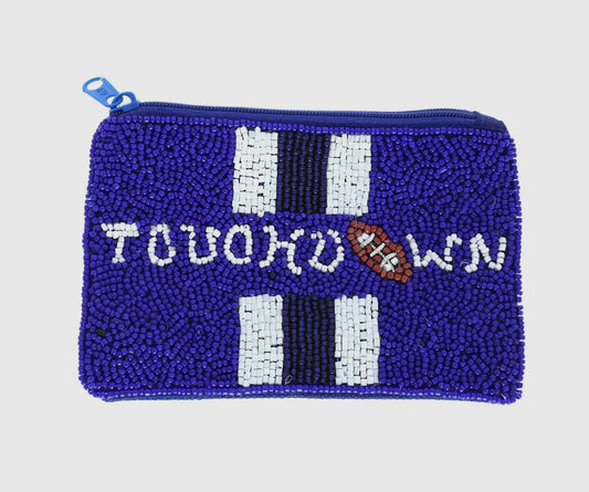 Beaded Touchdown Coin Purse