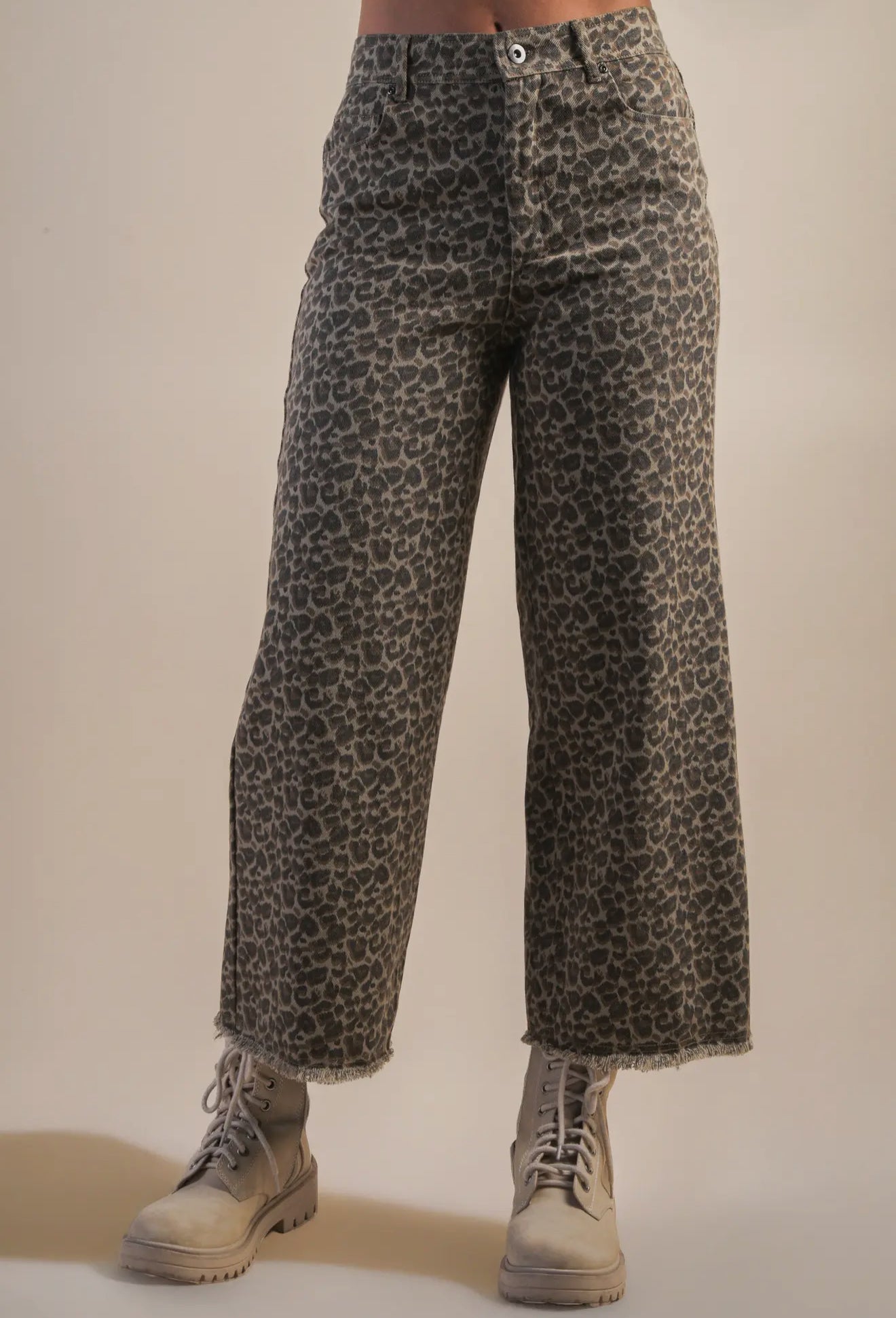 Leopard Straight Pants
