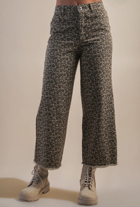 Leopard Straight Pants