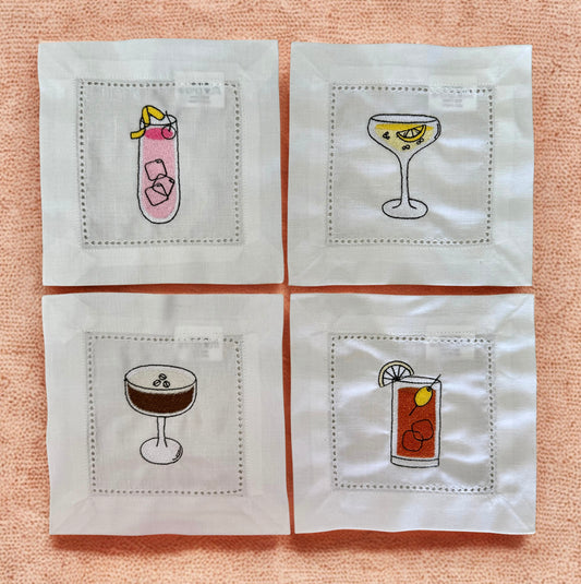 Embroidered Cocktail Napkins