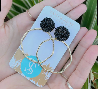 Glitter Top Hoops