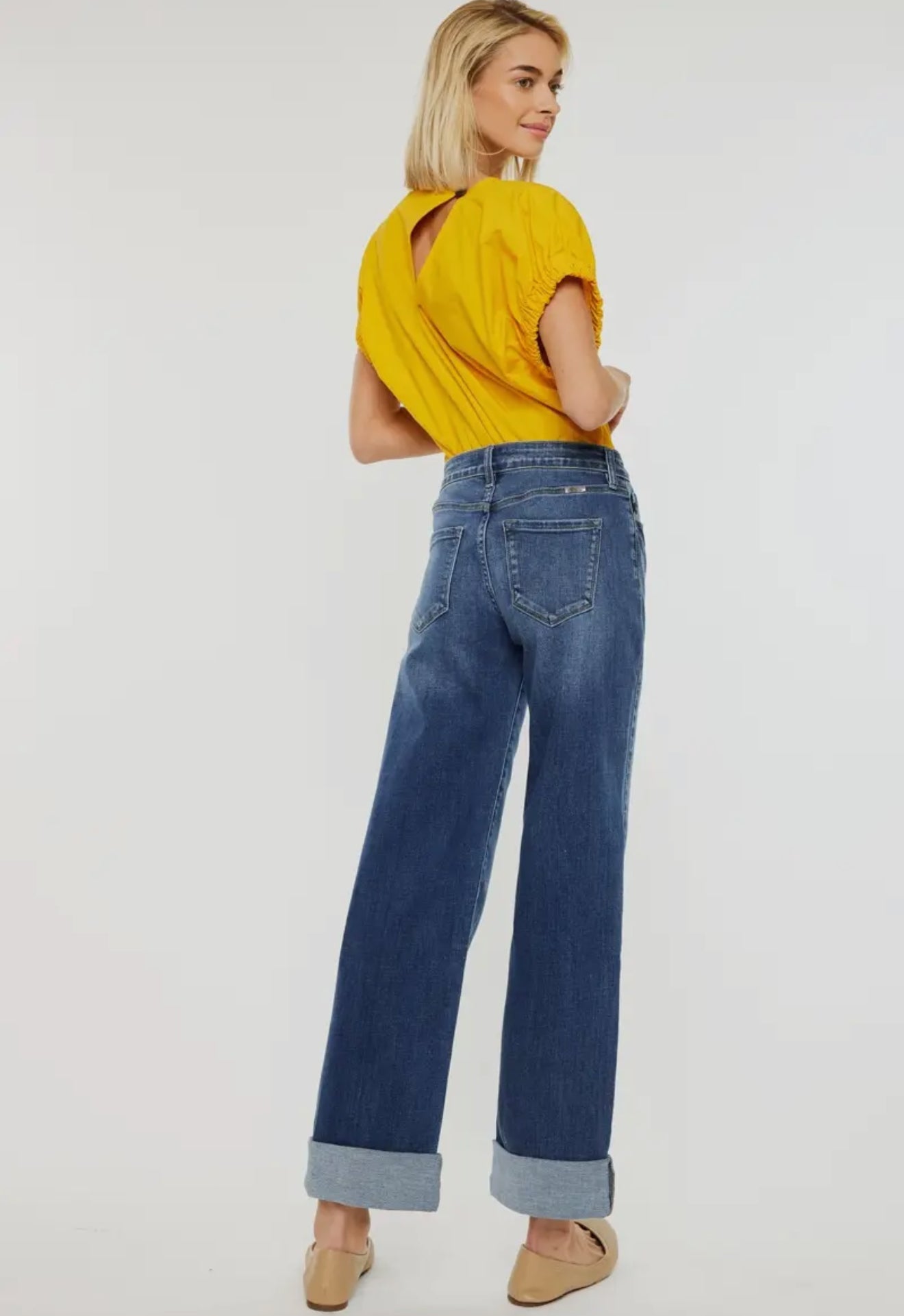 Kan Can High Rise Wide Leg Jeans