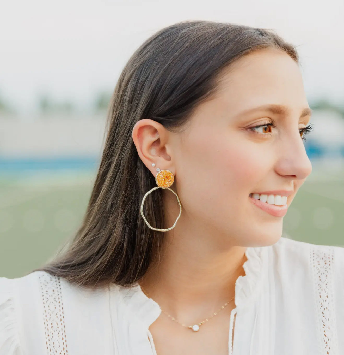 Glitter Top Hoops