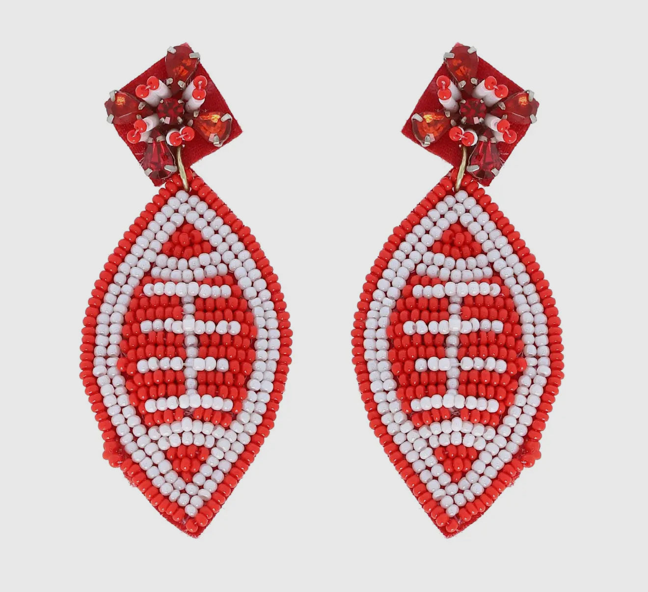 Beaded Football Earrings
