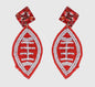 Beaded Football Earrings