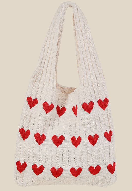 Knit Heart Bag