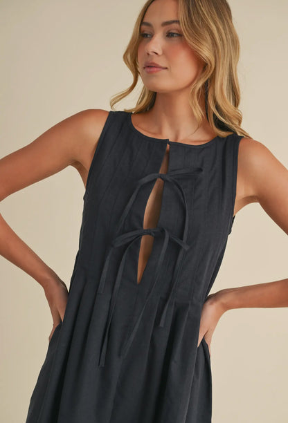 Pintucked Mini Dress
