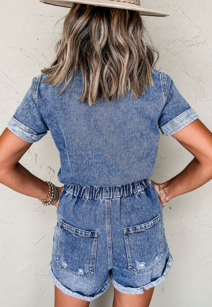 Denim Romper