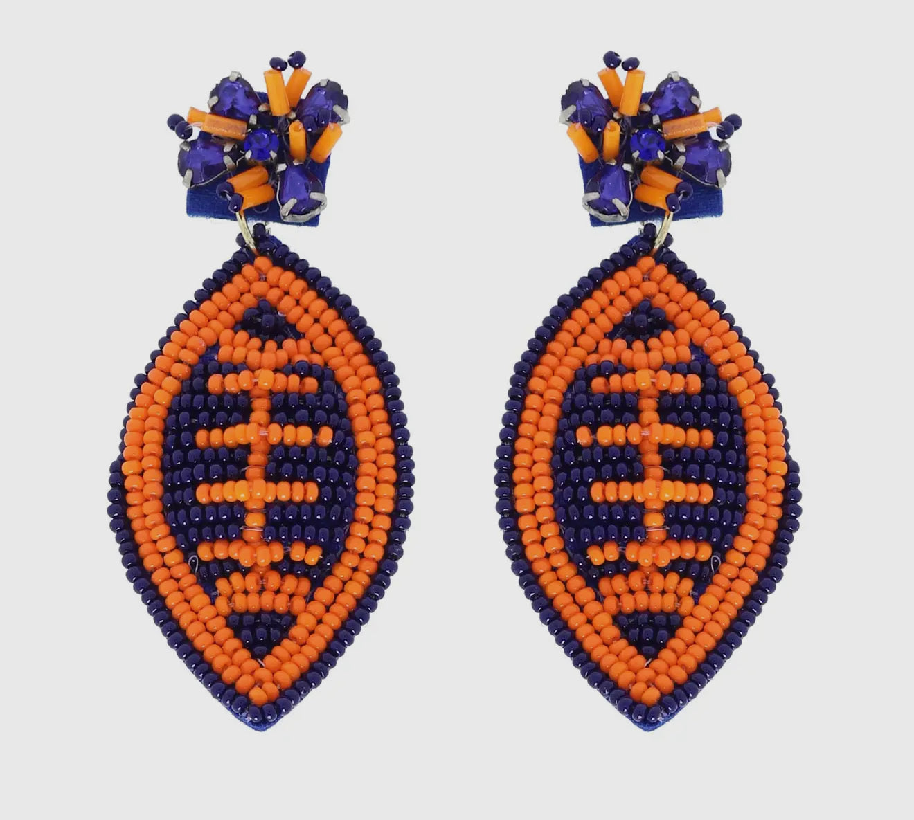 Beaded Football Earrings