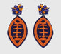 Beaded Football Earrings