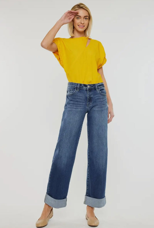 Kan Can High Rise Wide Leg Jeans