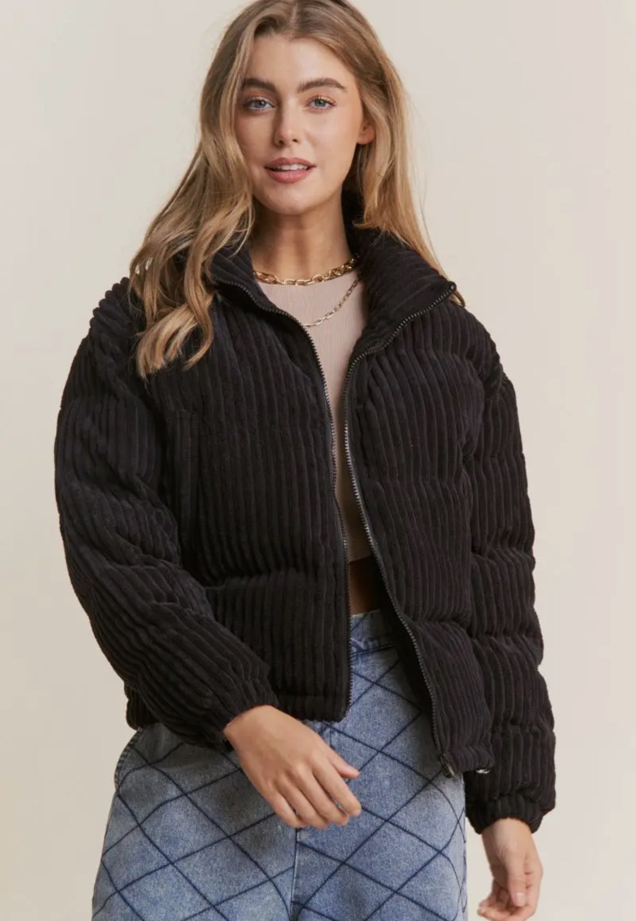 Corduroy Puffer Jacket