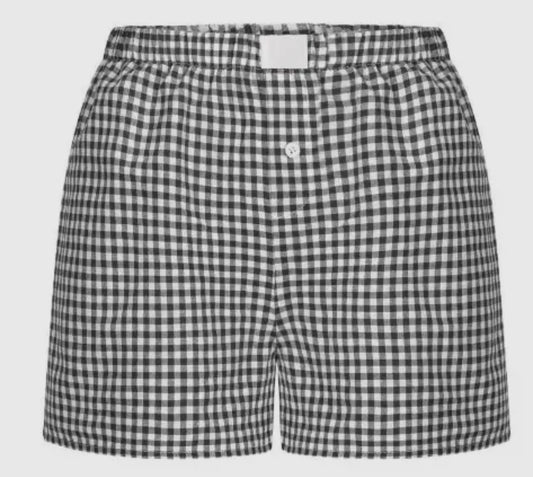 Black & White Gingham Boxer Shorts