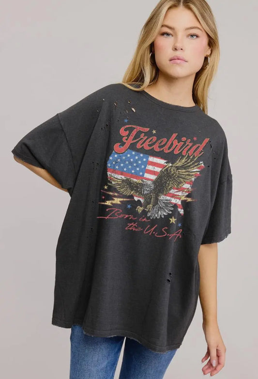 Free Bird Distressed Tee