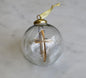 Clear Cross Glass Ball Ornament