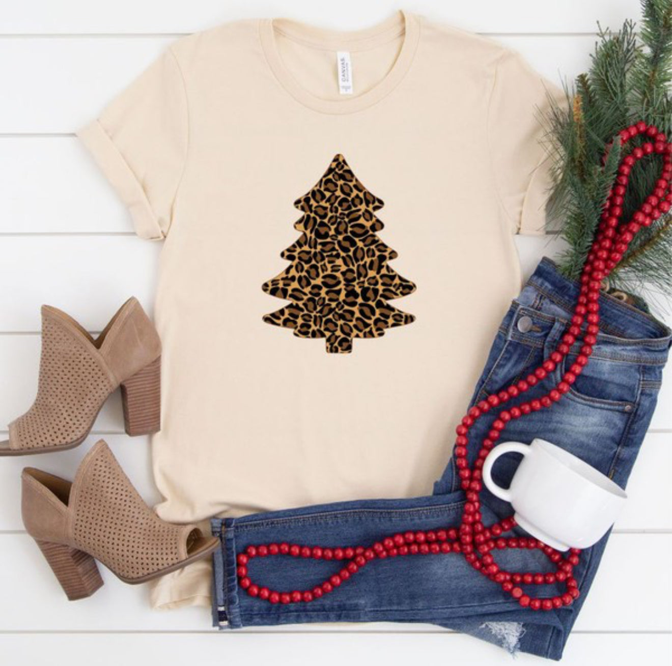 Leopard Christmas Tree Tee