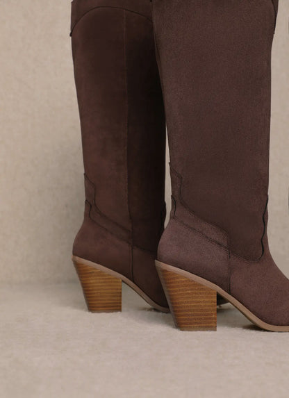 Classy Suede Cowgirl Boots