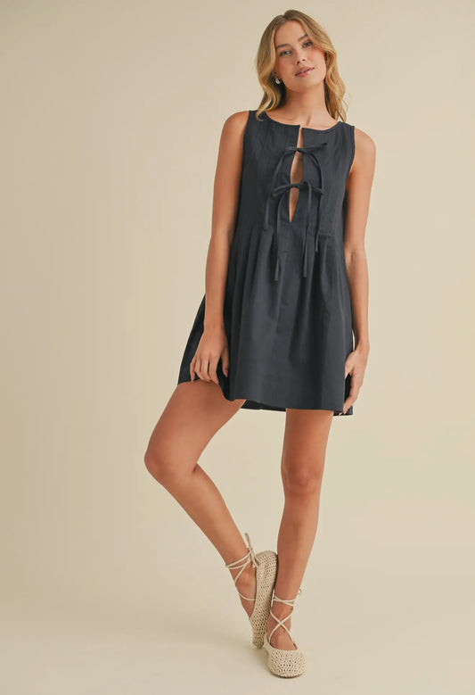 Pintucked Mini Dress