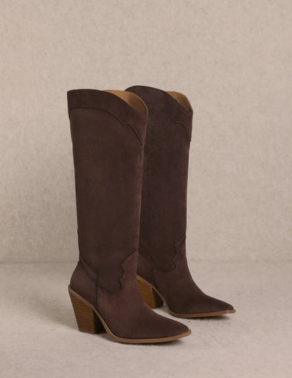 Classy Suede Cowgirl Boots