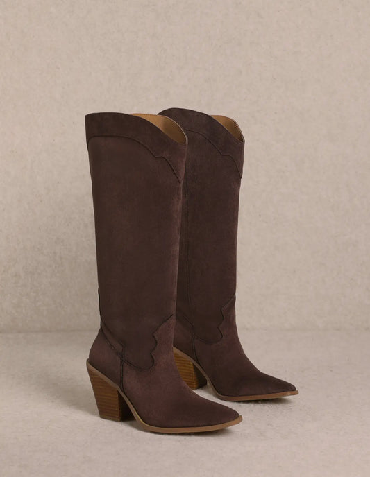 Classy Suede Cowgirl Boots