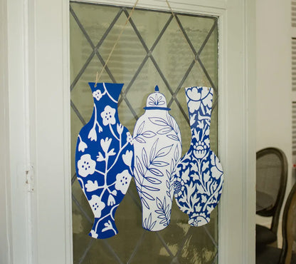 Chinoiserie Vases Door Hanger
