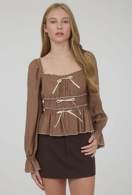 Contrast Bow Top