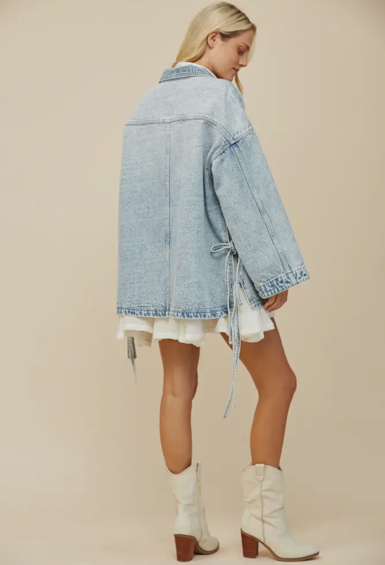 Boho Side Tie Denim Jacket