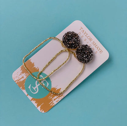 Glitter Top Hoops