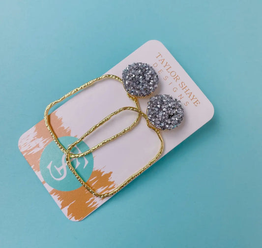 Glitter Top Hoops