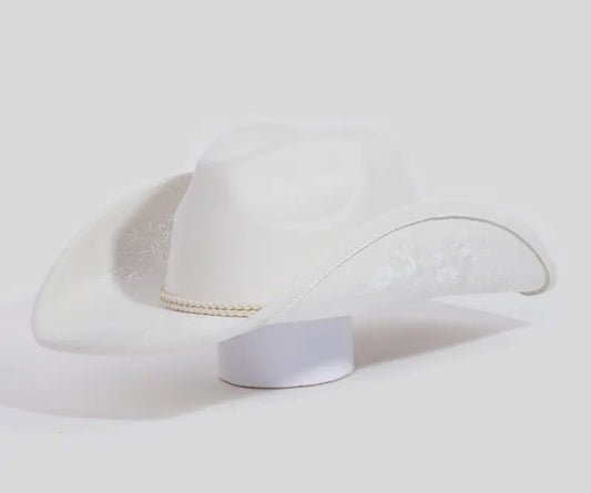 Rose Embroidered Cowboy Hat