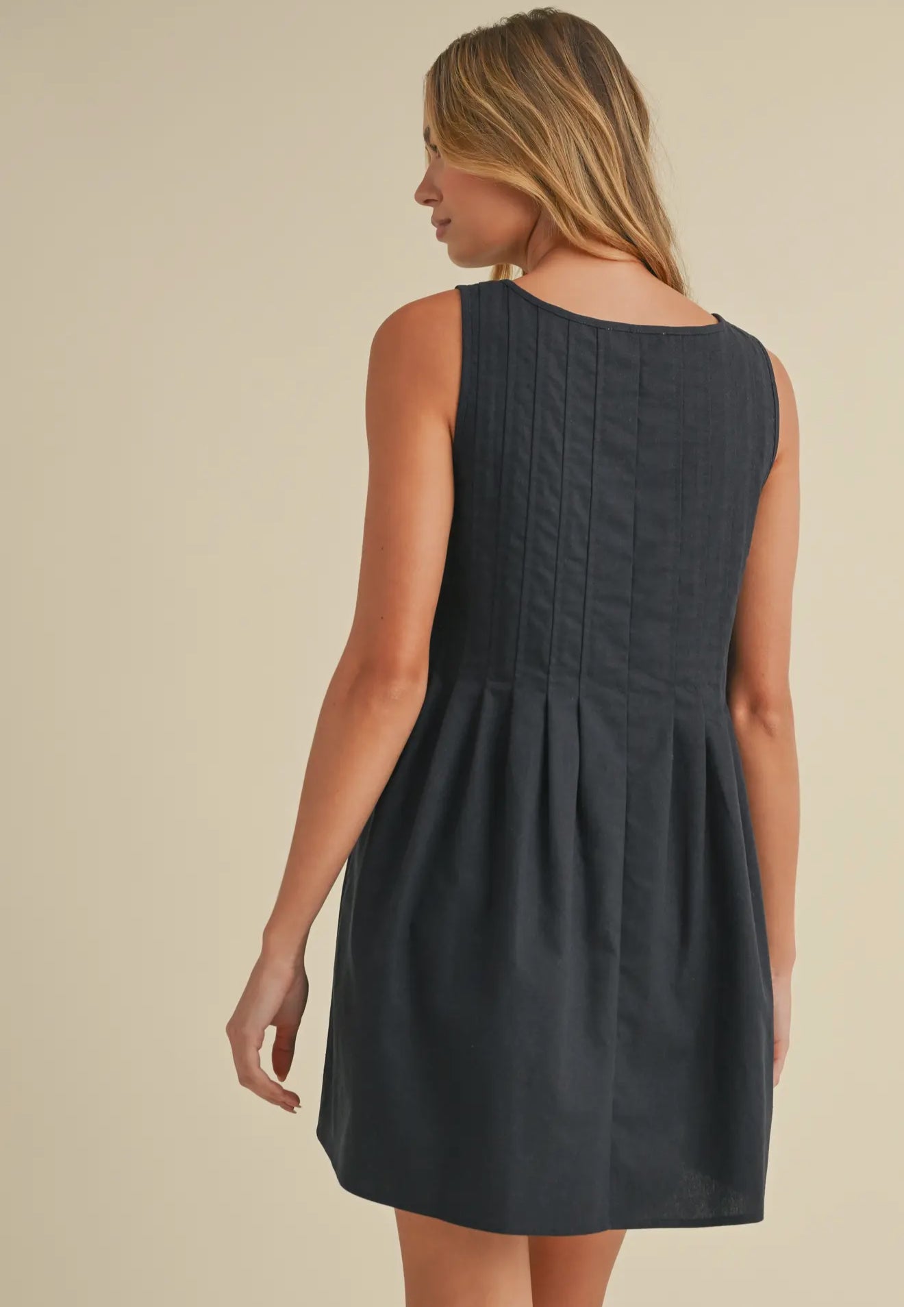 Pintucked Mini Dress