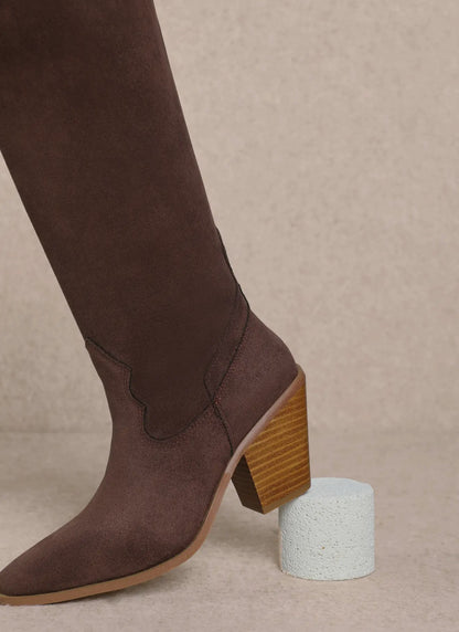 Classy Suede Cowgirl Boots