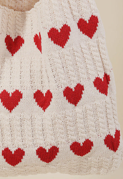 Knit Heart Bag