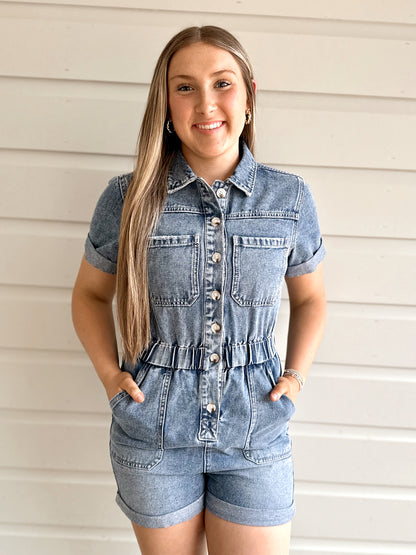 Denim Romper