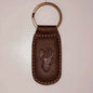 Embossed Deer Leather Keychain