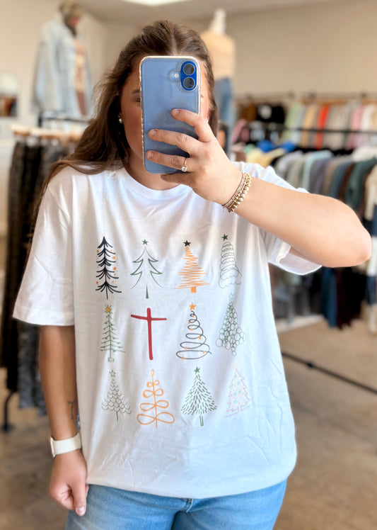 Christmas Tree + Cross Tee