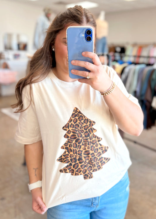 Leopard Christmas Tree Tee